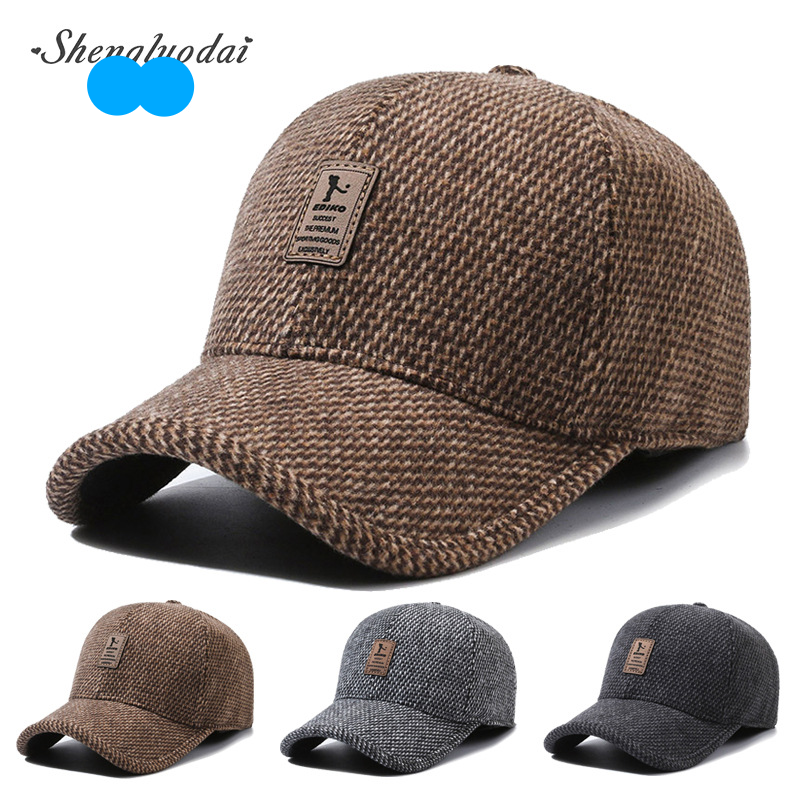 Baseball Cotton Autumn And Winter Outdoor Sports Baseball Warm Ear Protection Duck Tongue Hat, Men's Fashion_voghion.com